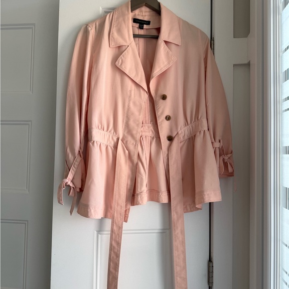 Banana Republic Sweaters - Banana Republic Soft Pink Tie-Waist Peplum Trench